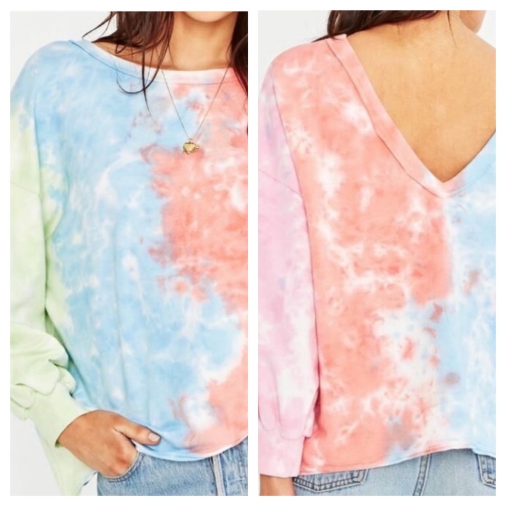 Tie Dye Project Socialite T Sweatshirt V back NEW